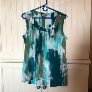 Jeweled neck line blouse